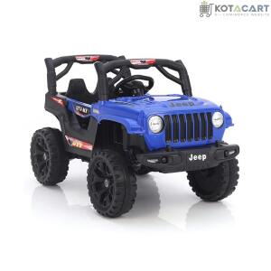 Electric Ride on Jeep for Kids with Music, Led Lights, Swing, Bluetooth Remote and 12V Battery Operated Car for 1 to 4 Years Children to Drive (Blue) | Same-Day Delivery in Delhi NCR