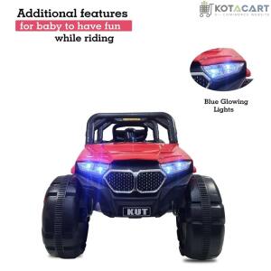 Battery Operated Jeep for Kids   KV695 Big Wheeler |The Electric Ride on Car with 2x6v Batteries, Music System Swing and Remote Jeep for 2 to 4 Years Children to Drive (Red) | Same-Day Delivery in Delhi NCR