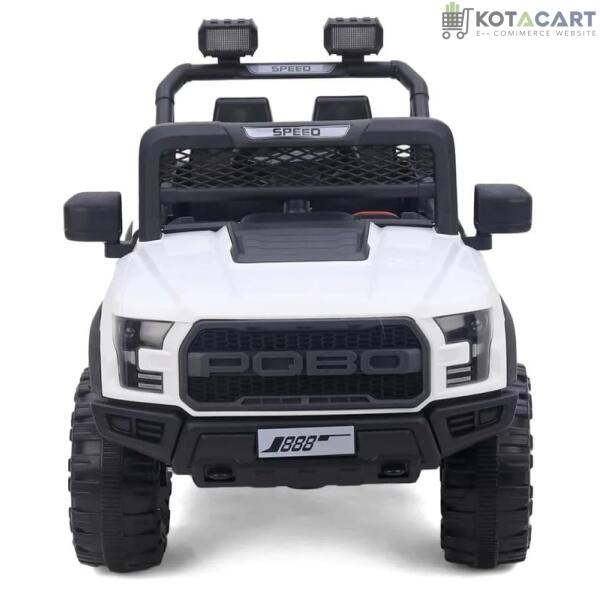 Battery Operated Car For Kids  POBO King White Battery Operated Jeep for Kids Ride on Toy Kids Car with Bluetooth Music & Light Electric Car Jeep Age 1 to 7 Years | Same-Day Delivery in Delhi NCR - Image 8