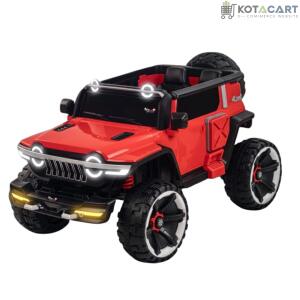 Rechargeable 4x4  Battery Operated Monster Jeep Ride On Kids Jeep with Light, Music, Rechargeable Battery Operated Jeep for Kids Drive (Red) Age 1 to 7 Years | Same-Day Delivery in Delhi NCR