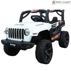 Electric Ride on Jeep for Kids with Music, Led Lights, Swing, Bluetooth Remote and 12V Battery Operated Car for 1  to 4 Years Children to Drive (White) | Same-Day Delivery in Delhi NCR