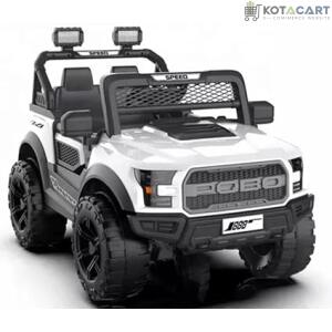 Battery Operated 4x4 Big Size Jeep 12V Battery Jeep Battery Operated Ride On -White | Same-Day Delivery in Delhi NCR