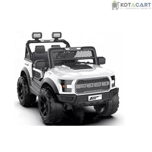 Battery Operated 4x4 Big Size Jeep 12V Battery Jeep Battery Operated Ride On -White | Same-Day Delivery in Delhi NCR