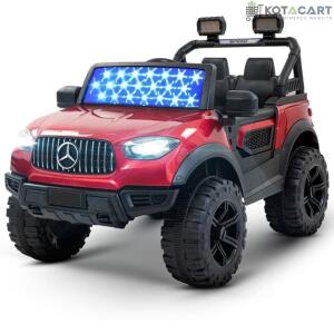 Battery Operated Jeep for Kids, Ride on Toy Kids Car with Windshield Light & Music | Kids Big Electric Car Jeep | Rechargeable Battery Car for Kids to Drive 3 to 6 Years-Red | Same-Day Delivery in Delhi NCR