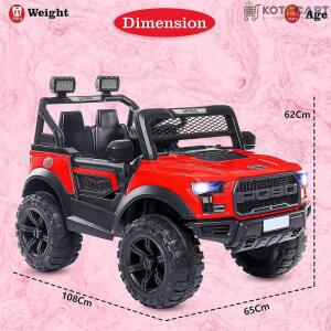 Battery Operated 4x4 Big Size Jeep 12V Battery Jeep Battery Operated Ride On -Red | Same-Day Delivery in Delhi NCR