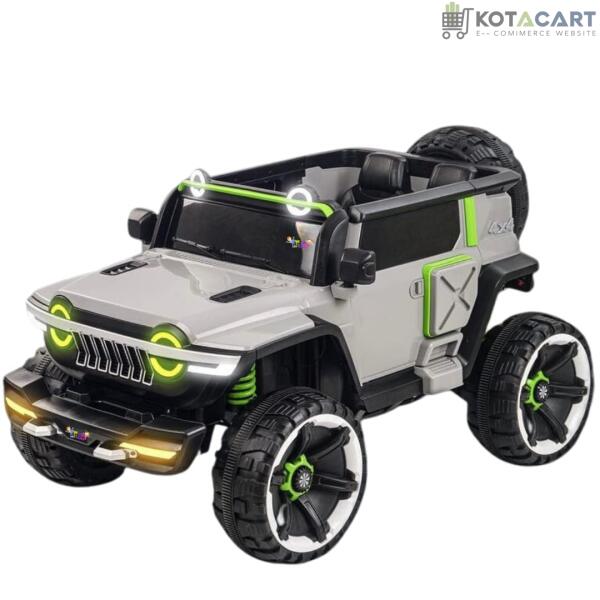 Rechargeable  4x4 Battery Operated Monster Jeep Ride On Kids Jeep with Light, Music, Rechargeable Battery Operated Jeep for Kids Drive (Grey) Age 1 to 7 Years | Same-Day Delivery in Delhi NCR - Image 10