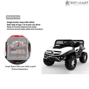 Battery Operated Ride on Jeep for Kids with Music, Lights and Swing- Electric Remote Control Ride on Jeep for Children to Drive of Age 1 to 6 Years, White | Same-Day Delivery in Delhi NCR