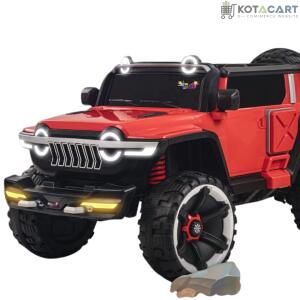 Rechargeable 4x4  Battery Operated Monster Jeep Ride On Kids Jeep with Light, Music, Rechargeable Battery Operated Jeep for Kids Drive (Red) Age 1 to 7 Years | Same-Day Delivery in Delhi NCR