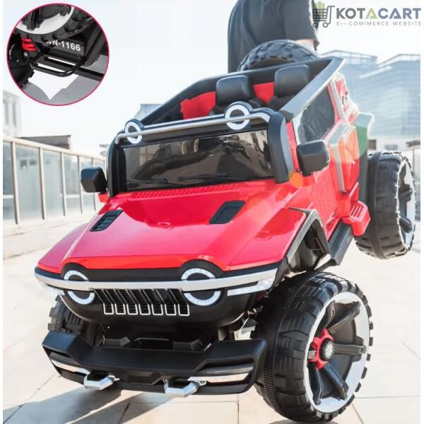 Rechargeable 4x4  Battery Operated Monster Jeep Ride On Kids Jeep with Light, Music, Rechargeable Battery Operated Jeep for Kids Drive (Red) Age 1 to 7 Years | Same-Day Delivery in Delhi NCR - Image 15