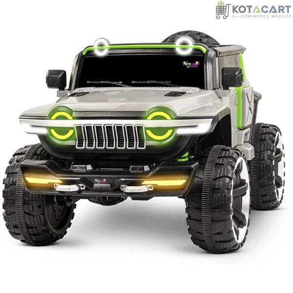 Rechargeable  4x4 Battery Operated Monster Jeep Ride On Kids Jeep with Light, Music, Rechargeable Battery Operated Jeep for Kids Drive (Grey) Age 1 to 7 Years | Same-Day Delivery in Delhi NCR - Image 9