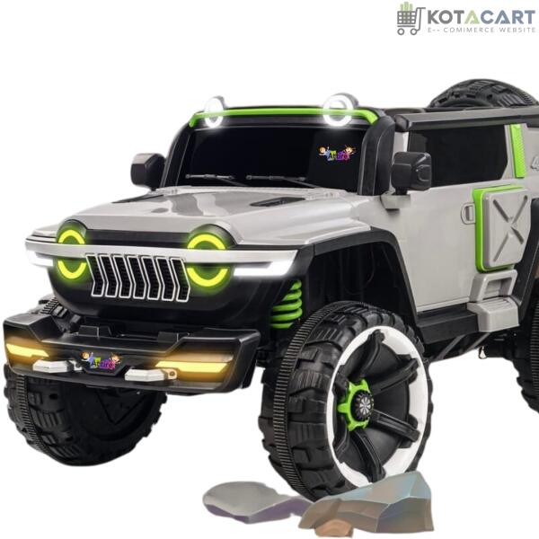 Rechargeable  4x4 Battery Operated Monster Jeep Ride On Kids Jeep with Light, Music, Rechargeable Battery Operated Jeep for Kids Drive (Grey) Age 1 to 7 Years | Same-Day Delivery in Delhi NCR - Image 11