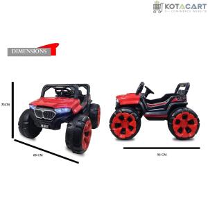 Battery Operated Jeep for Kids   KV695 Big Wheeler |The Electric Ride on Car with 2x6v Batteries, Music System Swing and Remote Jeep for 2 to 4 Years Children to Drive (Red) | Same-Day Delivery in Delhi NCR