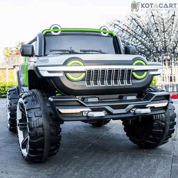 Rechargeable  4x4 Battery Operated Monster Jeep Ride On Kids Jeep with Light, Music, Rechargeable Battery Operated Jeep for Kids Drive (Grey) Age 1 to 7 Years | Same-Day Delivery in Delhi NCR - Image 3