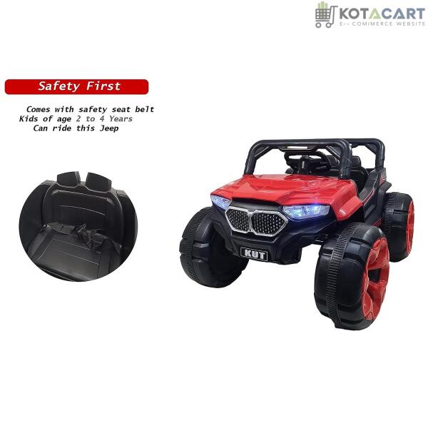 Battery Operated Jeep for Kids   KV695 Big Wheeler |The Electric Ride on Car with 2x6v Batteries, Music System Swing and Remote Jeep for 2 to 4 Years Children to Drive (Red) | Same-Day Delivery in Delhi NCR - Image 11