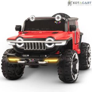 Rechargeable 4x4  Battery Operated Monster Jeep Ride On Kids Jeep with Light, Music, Rechargeable Battery Operated Jeep for Kids Drive (Red) Age 1 to 7 Years | Same-Day Delivery in Delhi NCR