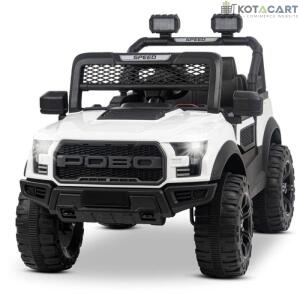 Battery Operated 4x4 Big Size Jeep 12V Battery Jeep Battery Operated Ride On -White | Same-Day Delivery in Delhi NCR