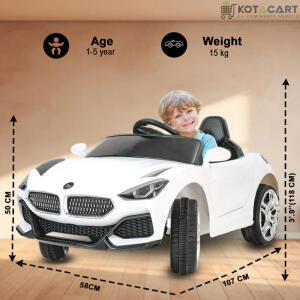 Battery Z8i Car For Kids | Car For Child |  Battery Operated Ride On Car for - 1 to 4 Year - White | Same-Day Delivery in Delhi NCR