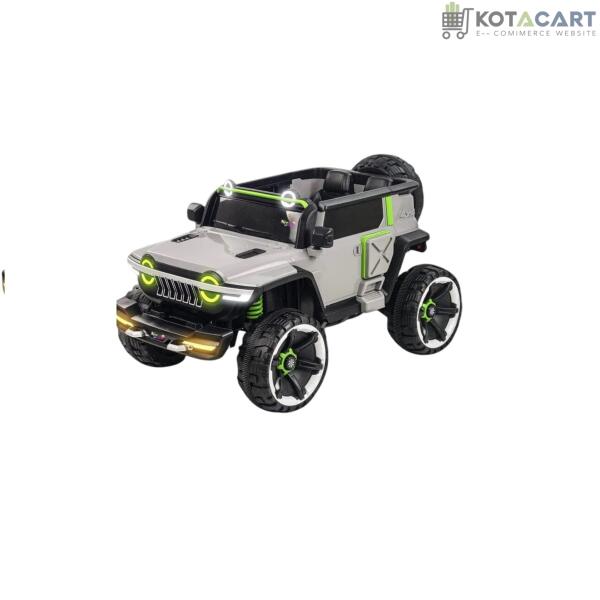 Rechargeable  4x4 Battery Operated Monster Jeep Ride On Kids Jeep with Light, Music, Rechargeable Battery Operated Jeep for Kids Drive (Grey) Age 1 to 7 Years | Same-Day Delivery in Delhi NCR - Image 6