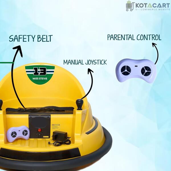 Battery Bumping Car for Kids | Battery Car for Child | Car for 2 to 4 Years Boy Girl - Yellow | Same-Day Delivery in Delhi NCR - Image 6