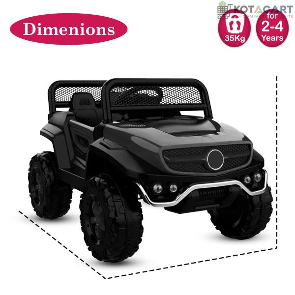 Battery Operated Ride on Jeep for Kids with Music, Lights and Swing- Electric Remote Control Ride on Jeep for Children to Drive of Age 1 to 6 Years- Black | Same-Day Delivery in Delhi NCR - Image 12