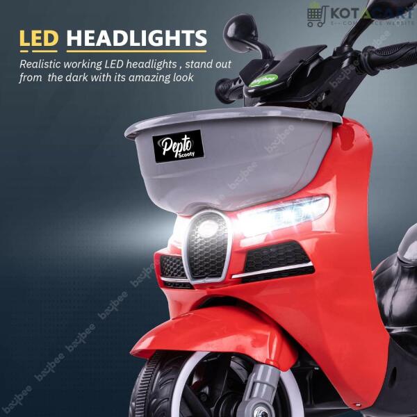 Red Scooter| 12V Battery | Sturdy Material | Max Load 35 KG | Same-Day Delivery in Delhi NCR - Image 2