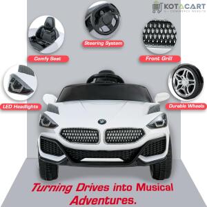 Battery Z8i Car For Kids | Car For Child |  Battery Operated Ride On Car for - 1 to 4 Year - White | Same-Day Delivery in Delhi NCR