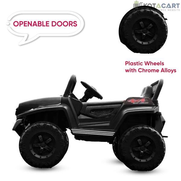 Battery Operated Ride on Jeep for Kids with Music, Lights and Swing- Electric Remote Control Ride on Jeep for Children to Drive of Age 1 to 6 Years- Black | Same-Day Delivery in Delhi NCR - Image 6