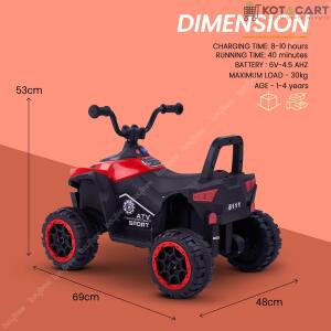 Red ATV for Kids | 6V Battery | Sturdy Material | Max Load 35 KG | Same-Day Delivery in Delhi NCR