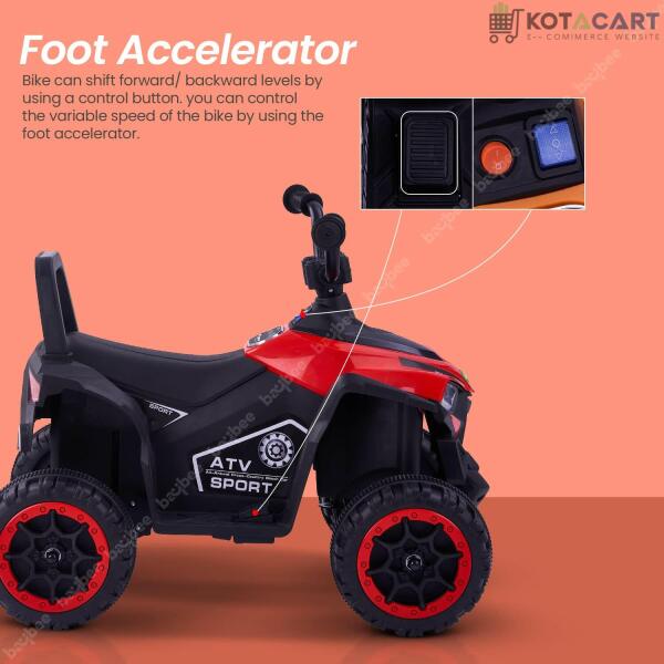 Red ATV for Kids | 6V Battery | Sturdy Material | Max Load 35 KG | Same-Day Delivery in Delhi NCR - Image 5