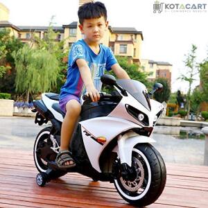 Electric R1 Bike For Kids | Bike For Child | R1 Bike For Kids | Age 1 to 8 Years - White | Same-Day Delivery in Delhi NCR