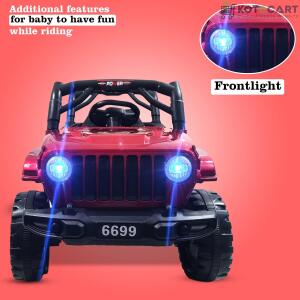 Battery Operated Car For Kids |Electric Ride on Jeep for Kids with Music, Led Lights, Swing, Bluetooth Remote and 12V Battery Operated Car for 1 to 4 Years Children to Drive (Metallic Red) | Same-Day Delivery in Delhi NCR