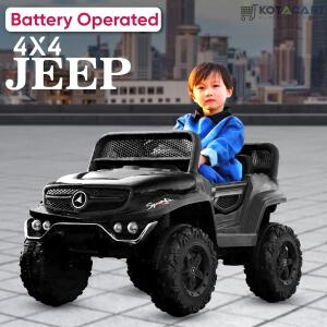 Battery Operated Ride on Jeep for Kids with Music, Lights and Swing- Electric Remote Control Ride on Jeep for Children to Drive of Age 1 to 6 Years- Black | Same-Day Delivery in Delhi NCR