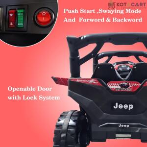 Battery Operated Car For Kids |Electric Ride on Jeep for Kids with Music, Led Lights, Swing, Bluetooth Remote and 12V Battery Operated Car for 1 to 4 Years Children to Drive (Metallic Red) | Same-Day Delivery in Delhi NCR