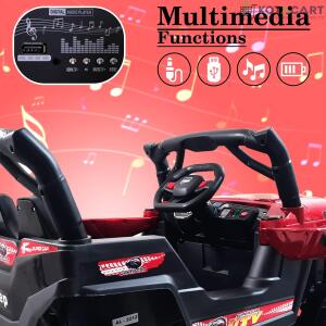 Battery Operated Car For Kids |Electric Ride on Jeep for Kids with Music, Led Lights, Swing, Bluetooth Remote and 12V Battery Operated Car for 1 to 4 Years Children to Drive (Metallic Red) | Same-Day Delivery in Delhi NCR