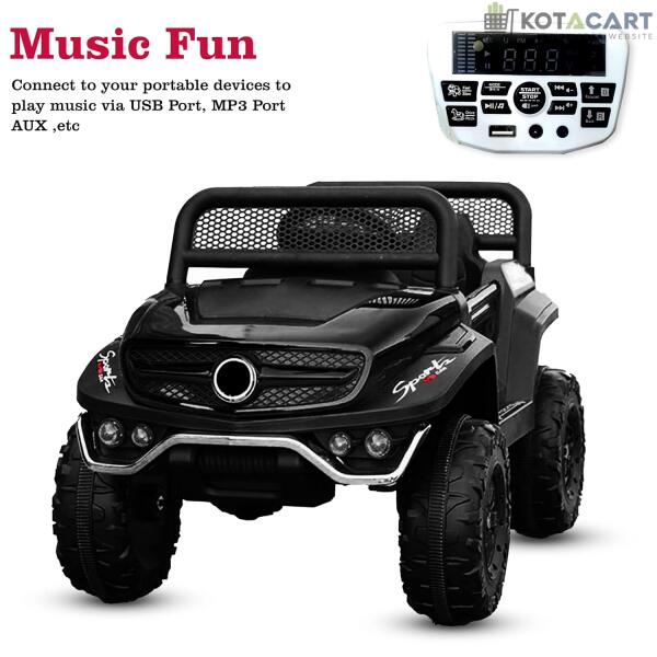 Battery Operated Ride on Jeep for Kids with Music, Lights and Swing- Electric Remote Control Ride on Jeep for Children to Drive of Age 1 to 6 Years- Black | Same-Day Delivery in Delhi NCR - Image 7