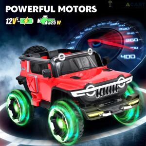 Rechargeable 4x4  Battery Operated Monster Jeep Ride On Kids Jeep with Light, Music, Rechargeable Battery Operated Jeep for Kids Drive (Red) Age 1 to 7 Years | Same-Day Delivery in Delhi NCR