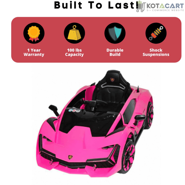 12V Lamborghini Style Battery Operated Ride on Car with Hydraulic Doors for Kids | Remote control & Rear suspension swing | Same-Day Delivery in Delhi NCR - Image 5