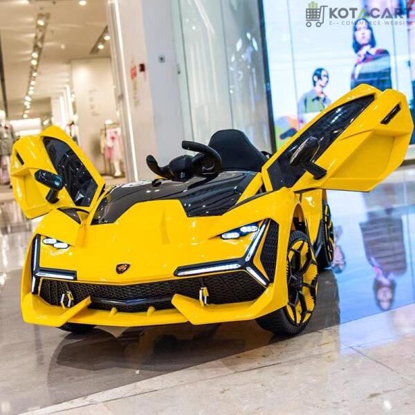 12v Luxurious Yellow Lamborghini Racing Electric Car for Kids | Same-Day Delivery in Delhi NCR