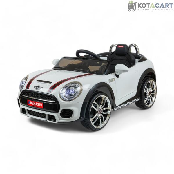 MEKASHI Bentley Car for Kids, Remote, 12V Battery, 3 Speed, LED Lights, Music, Bluetooth, 1 to 7 Years, Swing Function, Long Wheelbase, ISI Mark, White | Same-Day Delivery in Delhi NCR