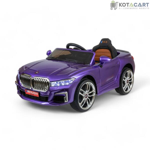 MEKASHI Electric Car for Kids, Remote, 12V Battery, 3 Speed, LED Lights, Music, Bluetooth, 1 to 11 Years, Swing Function, Long Wheelbase, ISI Mark, Metallic Violet | Same-Day Delivery in Delhi NCR