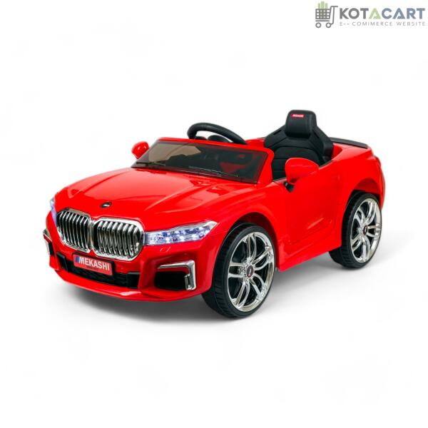 MEKASHI Electric Car for Kids, Remote, 12V Battery, 3 Speed, LED Lights, Music, Bluetooth, 1 to 11 Years, Swing Function, Long Wheelbase, ISI Mark, Red | Same-Day Delivery in Delhi NCR