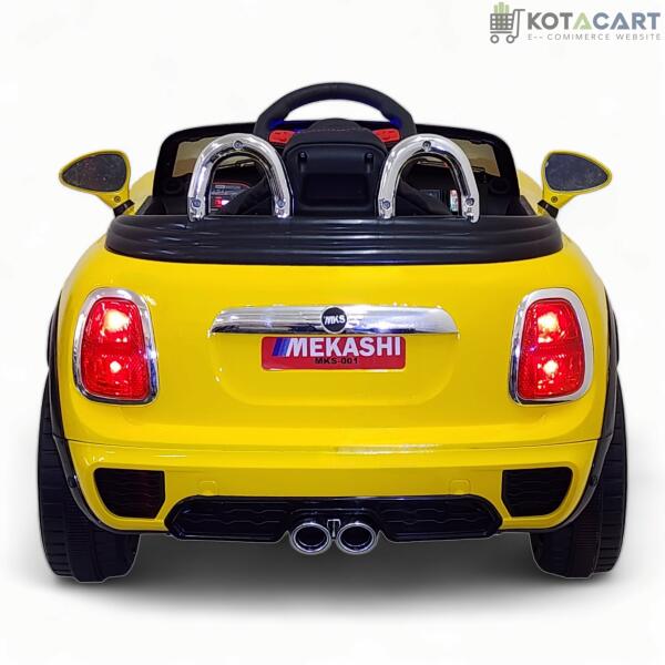 MEKASHI Bentley Car for Kids, Remote, 12V Battery, 3 Speed, LED Lights, Music, Bluetooth, 1 to 7 Years, Swing Function, Long Wheelbase, ISI Mark, Metallic Yellow | Same-Day Delivery in Delhi NCR - Image 6