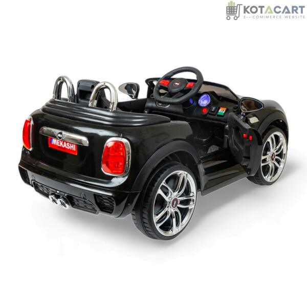 MEKASHI Bentley Car for Kids, Remote, 12V Battery, 3 Speed, LED Lights, Music, Bluetooth, 1 to 7 Years, Swing Function, Long Wheelbase, ISI Mark, Black | Same-Day Delivery in Delhi NCR - Image 2