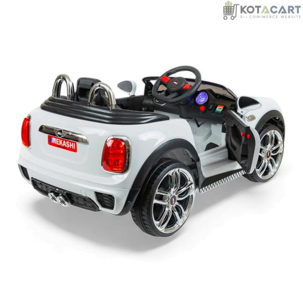 MEKASHI Bentley Car for Kids, Remote, 12V Battery, 3 Speed, LED Lights, Music, Bluetooth, 1 to 7 Years, Swing Function, Long Wheelbase, ISI Mark, White | Same-Day Delivery in Delhi NCR - Image 2