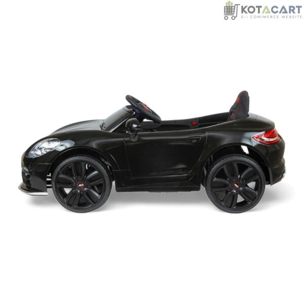 MEKASHI Porsche Car for Kids, Remote, 12V Battery, 3 Speed, LED Lights, Music, Bluetooth, 1 to 11 Years, Swing Function, Long Wheelbase, ISI Mark, Metallic Black | Same-Day Delivery in Delhi NCR - Image 3