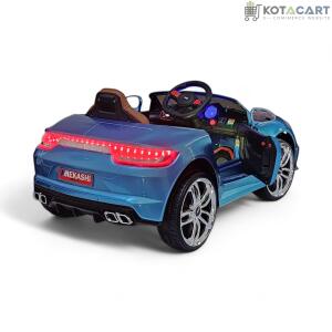 MEKASHI Porsche Car for Kids, Remote, 12V Battery, 3 Speed, LED Lights, Music, Bluetooth, 1 to 11 Years, Swing Function, Long Wheelbase, ISI Mark, Metallic Blue | Same-Day Delivery in Delhi NCR