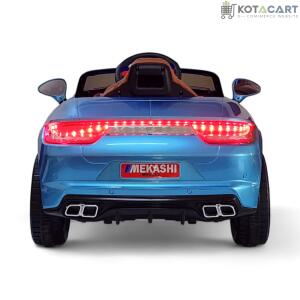 MEKASHI Porsche Car for Kids, Remote, 12V Battery, 3 Speed, LED Lights, Music, Bluetooth, 1 to 11 Years, Swing Function, Long Wheelbase, ISI Mark, Metallic Blue | Same-Day Delivery in Delhi NCR