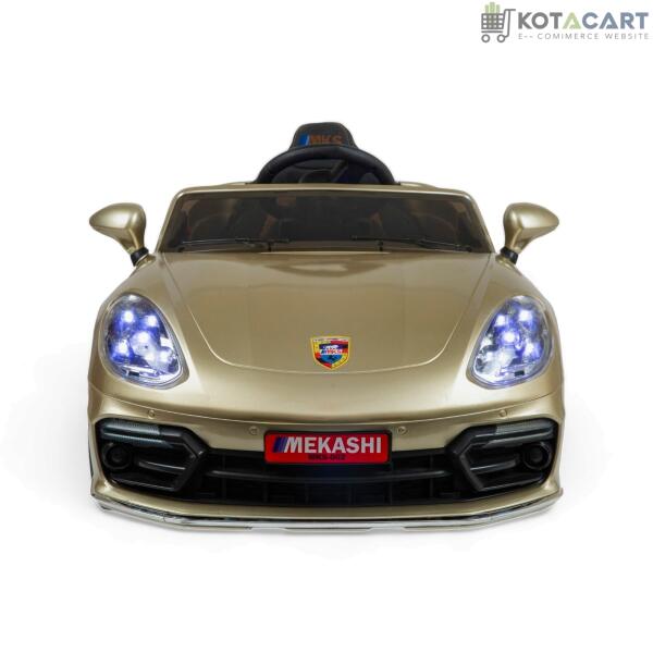 MEKASHI Porsche Car for Kids, Remote, 12V Battery, 3 Speed, LED Lights, Music, Bluetooth, 1 to 11 Years, Swing Function, Long Wheelbase, ISI Mark, Metallic Gold | Same-Day Delivery in Delhi NCR - Image 5