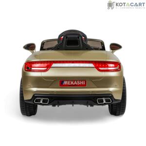 MEKASHI Porsche Car for Kids, Remote, 12V Battery, 3 Speed, LED Lights, Music, Bluetooth, 1 to 11 Years, Swing Function, Long Wheelbase, ISI Mark, Metallic Gold | Same-Day Delivery in Delhi NCR