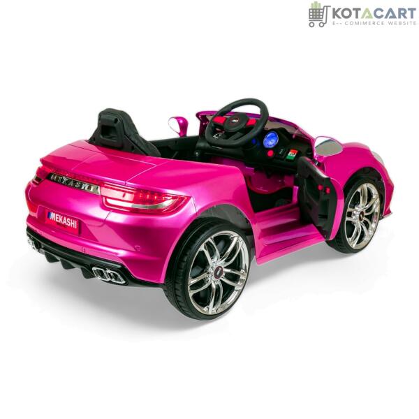 MEKASHI Porsche Car for Kids, Remote, 12V Battery, 3 Speed, LED Lights, Music, Bluetooth, 1 to 11 Years, Swing Function, Long Wheelbase, ISI Mark, Metallic Pink | Same-Day Delivery in Delhi NCR - Image 2